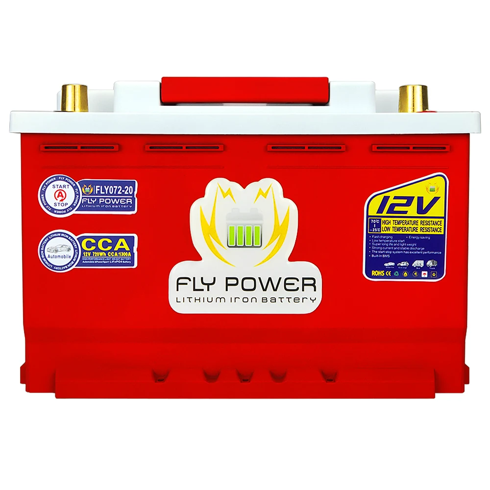 FLY072-20 LiFePO4 Car Starting Battery 12V 70AH 840WH CCA1300A Car Start Lithium iron Battery With Smart BMS