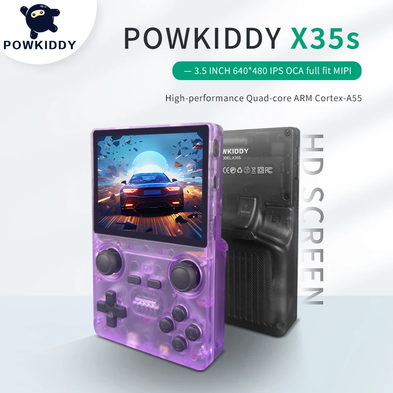 POWKIDDY X35S Pocket Gaming Console 3.5 Inch Portable Video Player Support PS Emulator Cheap Kids Gift