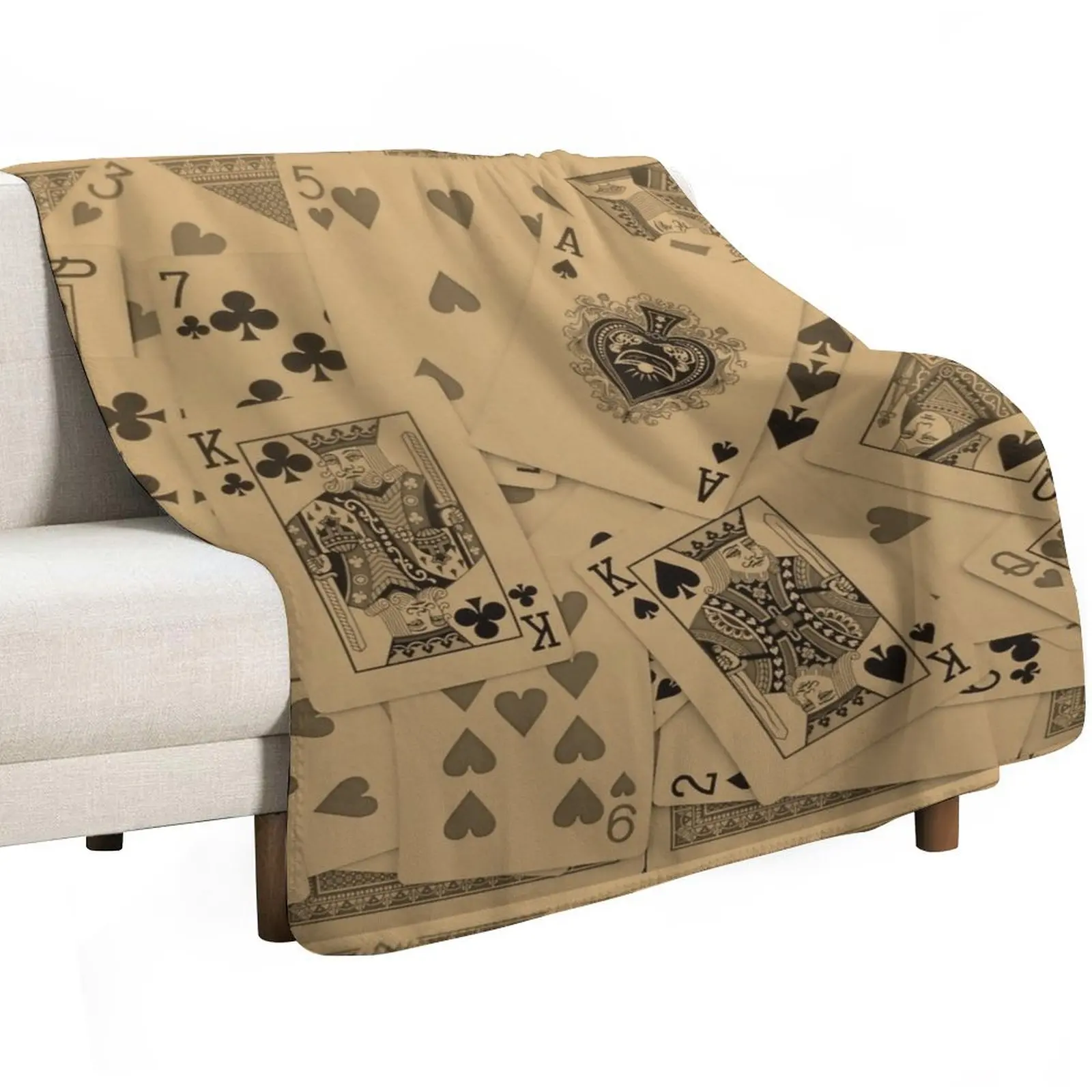 Playing Cards Scattered Throw Blanket Single Quilt warm for winter Summer Stuffeds Extra Large Throw Blankets