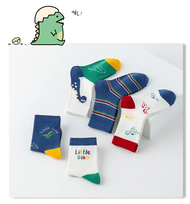 5 Paar Kinder-Crew-Socken für Frühling und Sommer, Sportsocken für Jungen, rutschfeste Socken – Detail 5