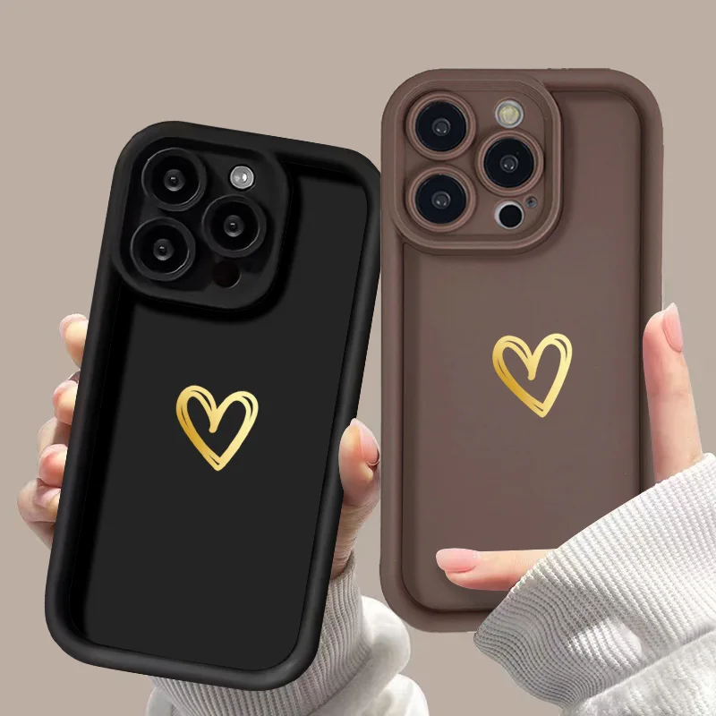 Love Heart Cover For iPhone 11 Case iPhone 12 13 14 15 Pro Max X XR XS Max 7 8 Plus SE 2020 2022 Soft Shockproof Phone Bumper