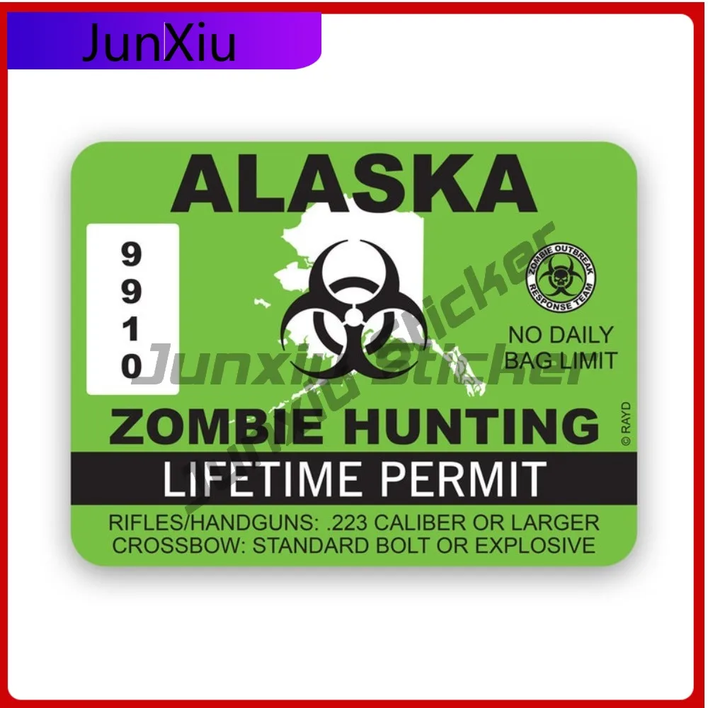 

Alaska Zombie Hunting Permit Stickerwaterproof Outdoor Funny Car Waterproof Vinyl Decal For Toilet Seat Outdoor Outdoor Outdoor