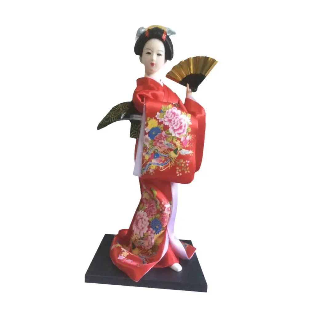 Japanese Geisha Kimono Doll Girl Statue Home Table Decoration Handicrafts Gift Figurine for Desk Bedroom Living Room Shelf
