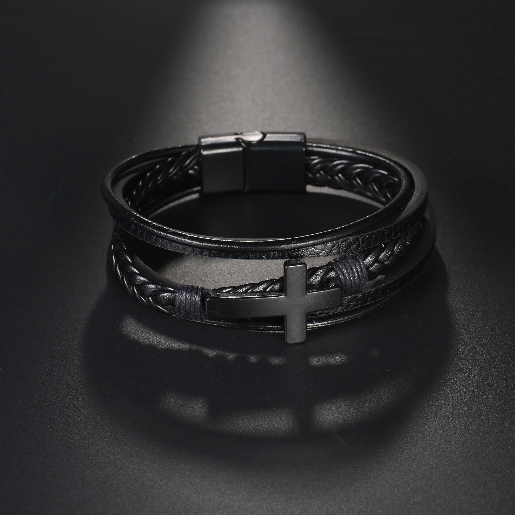 MeMolissa Trendy Leather Bracelets Men Stainless Steel Multilayer Braided Rope Bracelets For Male Female Bracelets Jewelry Gift