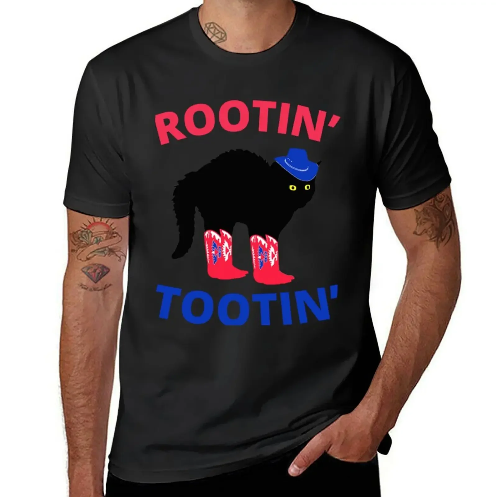 Rootin Tootin Cat Classic T-Shirt anime t shirts customs design your own mens graphic t-shirts hip hop