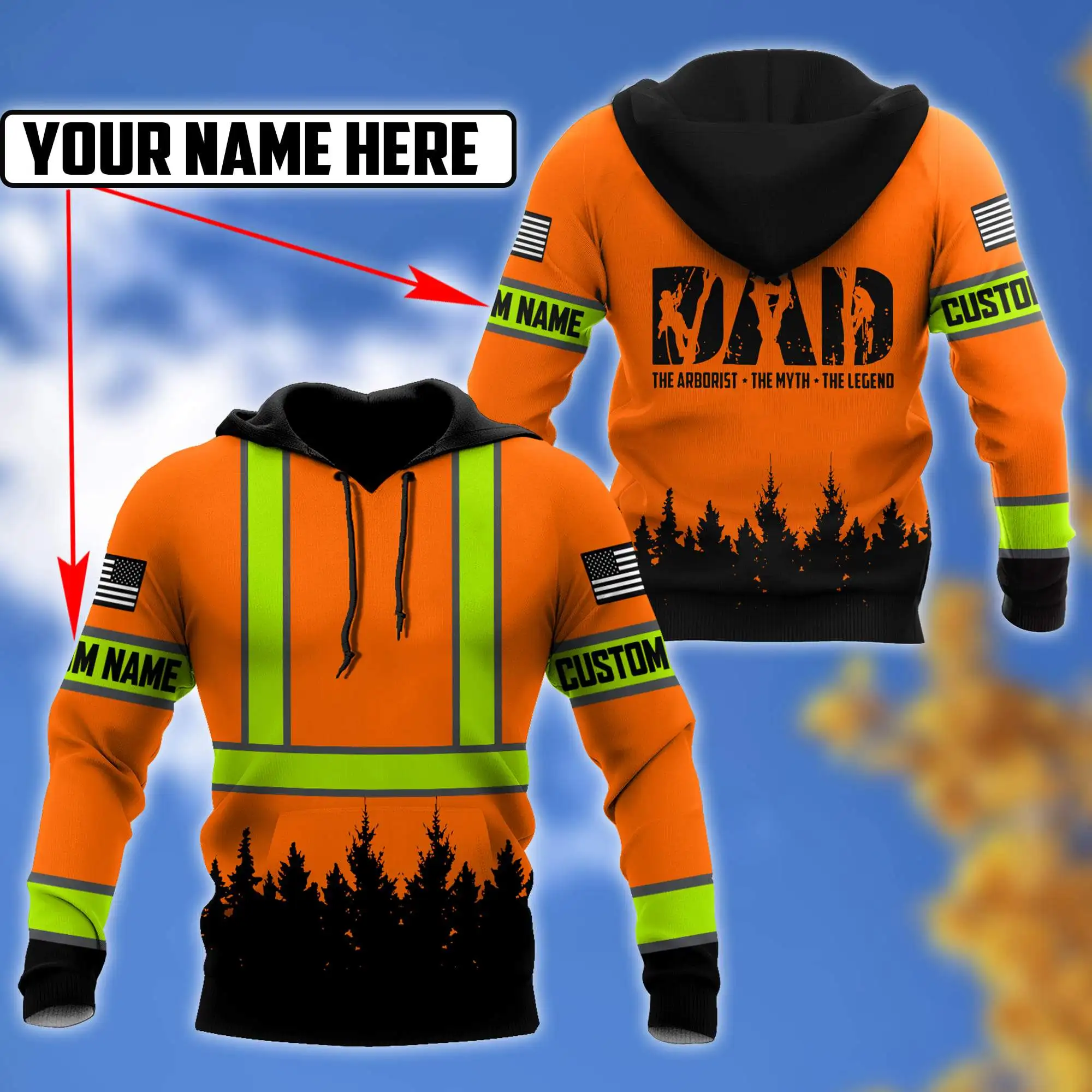 

Customize Name Orange Arborist Worker 3D Print Unisex Hoodie Men Sweatshirt Streetwear Zip Pullover Casual Jacket Tracksuit -6