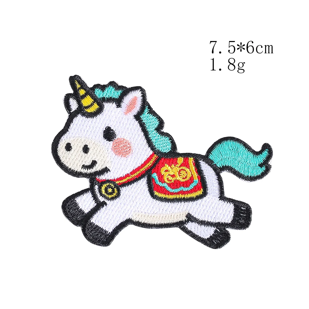 Cartoon-Einhorn-Pferd-Stickerei-Aufnäher-Set, 6 Stile, zum Aufbügeln, DIY-Aufnäher für Kleidung, Rucksack, Hut, Dekoration, Geschenk – Detail 10