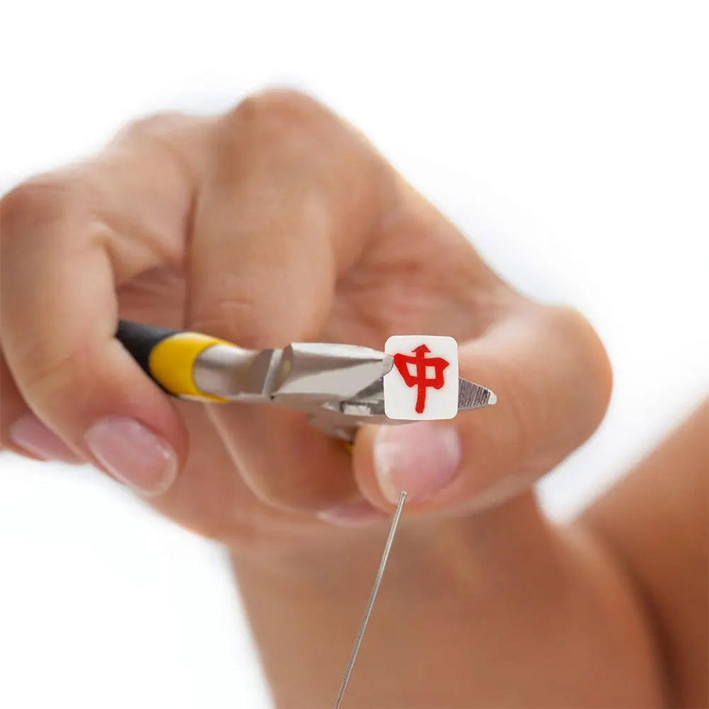 50개 마작 구슬 평평한 참신한 클레이 구슬 중국 타일 참 DIY 팔찌 만들기 우정 액세서리