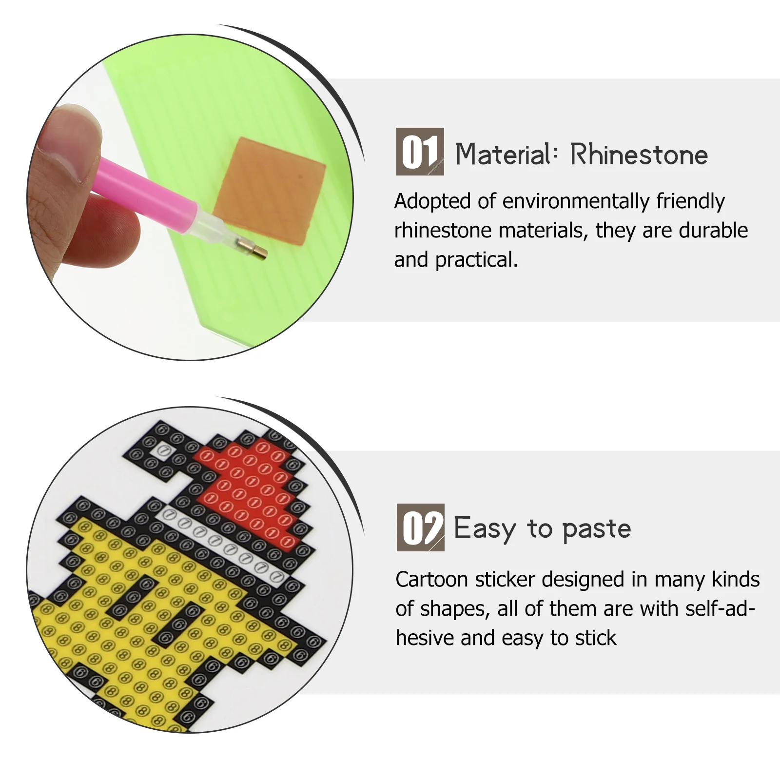 

1 set 1 Set Diy Rhinestone Painting Christmas Decoration Craft Bead Art Sticker For Kids Xmas Sticker Party Supplies Home Decor