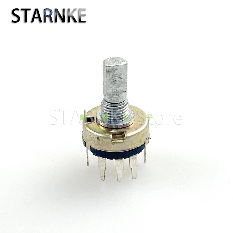 2PCS RV17 Type D50K 5-pin Vertical Single Potentiometer With Rotary Switch For Dimming And Speed Adjustment 15mm Handle Length