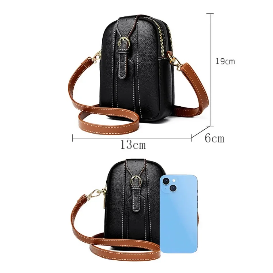 Simple Shoulder Bag for Women PU Leather Crossbody Bag Multi-layer Messenger Handbag and Purse Flap Phone Bag Bolsa sac