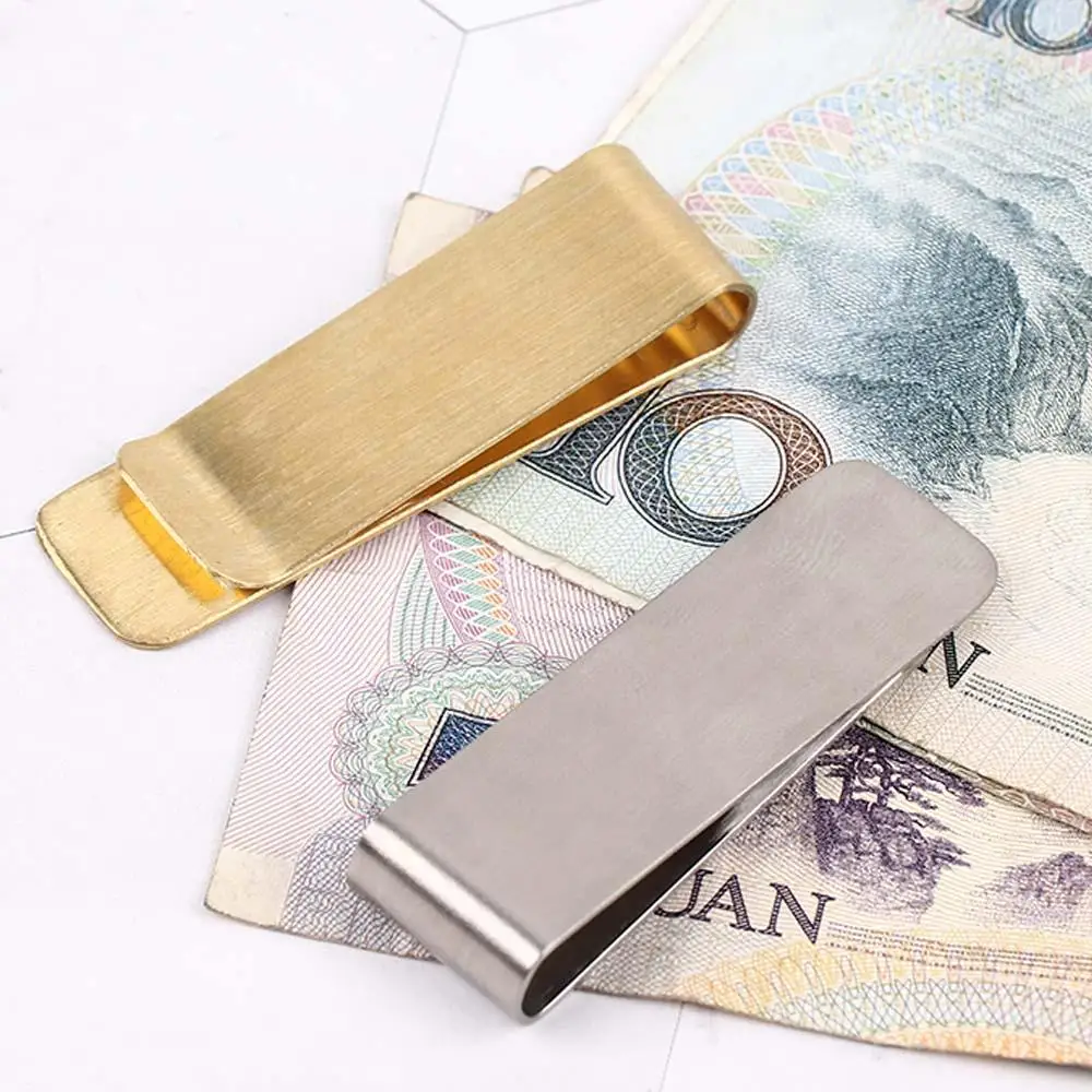 Chic Man Clip Banknote Holder Silver Metal Clamp 2 Colors Money Metal Holder Credit Card ID Clips Cash Clamp Money Clip Wallet