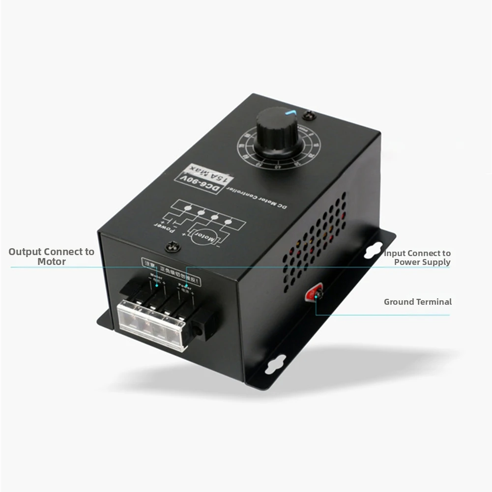 Black DC Motor Controller 10000W Motor Regulator Motor Controller Voltage 6-90V for vapor Emission 105 Black DC - view 3