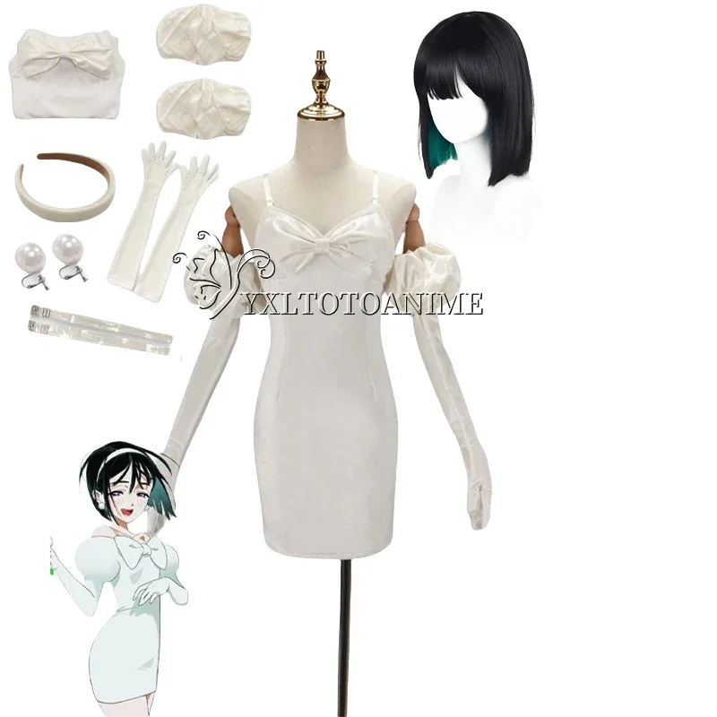 Anime Alien Stage Mizi Sua Cosplay Kostuum Pruik Donkerblauwe Jurk Roze Blauw Lang Haar Handschoenen Kousen Riem Set Uniform voor Kerstmis