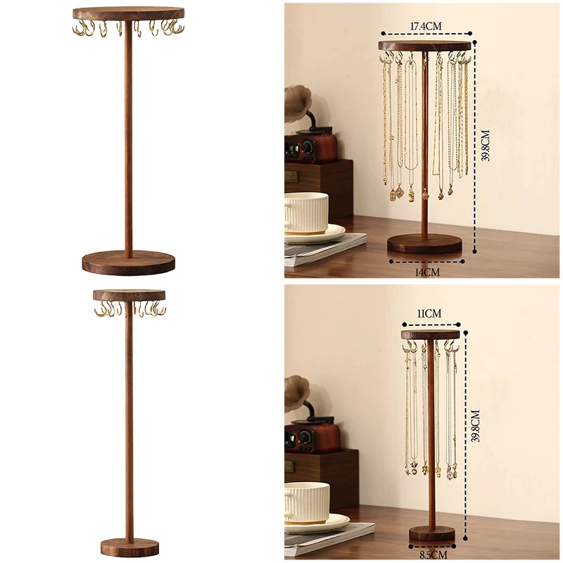 الخشب مجوهرات عرض موقف معلق منضدية تخزين الرف سوار قلادة حامل مُنظِم تخزين متعدد الوظائف الرف جديد #6