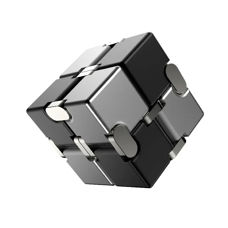 Infinite Cube อลูมิเนียมโลหะความเครียดบรรเทา Mini ของเล่นแบบพกพา Infinite Flip Cubic Decompresses ผ่อนคลาย Venting ของเล่น