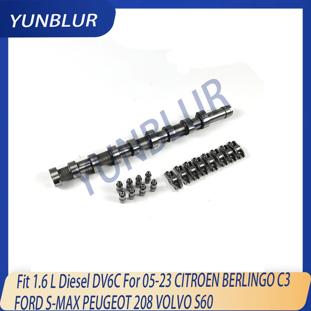 8V Engine Camshaft Valve Lifter Rocker Arm Kit Fit 1.6 L Diesel DV6C For 05-23 CITROEN BERLINGO C3 FORD S-MAX PEUGEOT 208 VOLVO