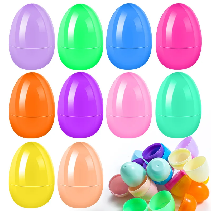 10pcs  4*6cm Plastic Easter Eggs Decorations Empty Toy Capsule Eggshell Surprise Ball For Easter Gift Party Friend Wedding