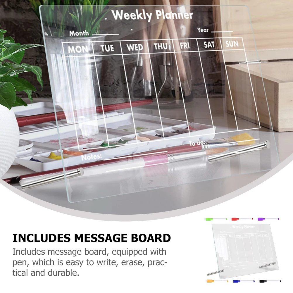 

Acrylic Memo Board Transparent Writing Board Desk Accessories Home Office Supplies Students Painting Practical