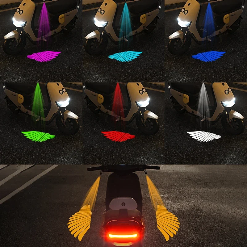 Universal Motorcycle Decorative LED Finger Projection Light Kit Welcome Lights with Angel Wing Design for Motorcycles and Cars