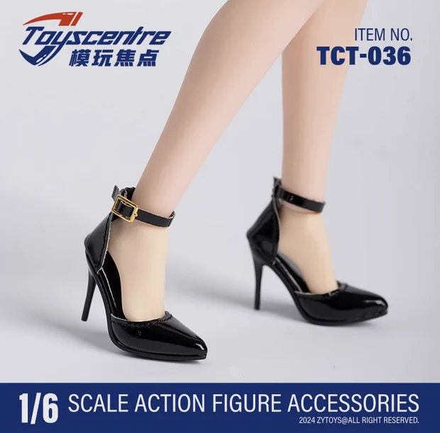 1/6 Buckle High Heel Pointed Toe Cap Fashion Sandals Female Soldier Bjd Figure Doll Model