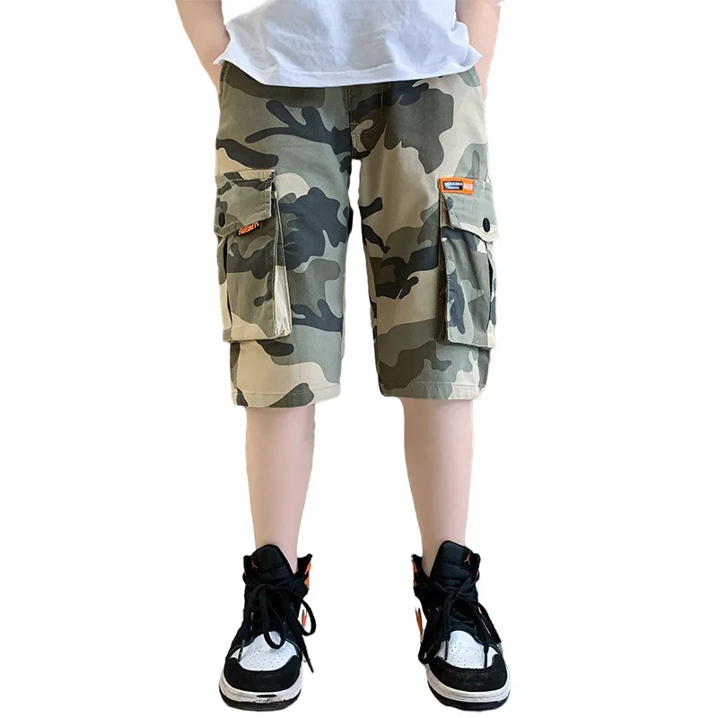 New Summer Shorts for Kid Boys Camouflage Beach Shorts Children Casual Print Cotton Pants For Age 4 5 6 7 8 9 10 11 12 13 Years