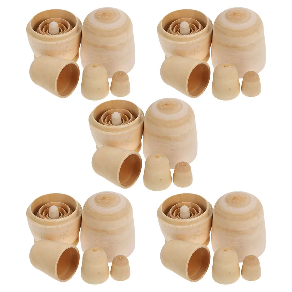 

5 наборов для творчества: деревянные матрешки-заготовки (белые) для росписи, креативный семейный набор для рисования и рукоделия, DIY матрешка