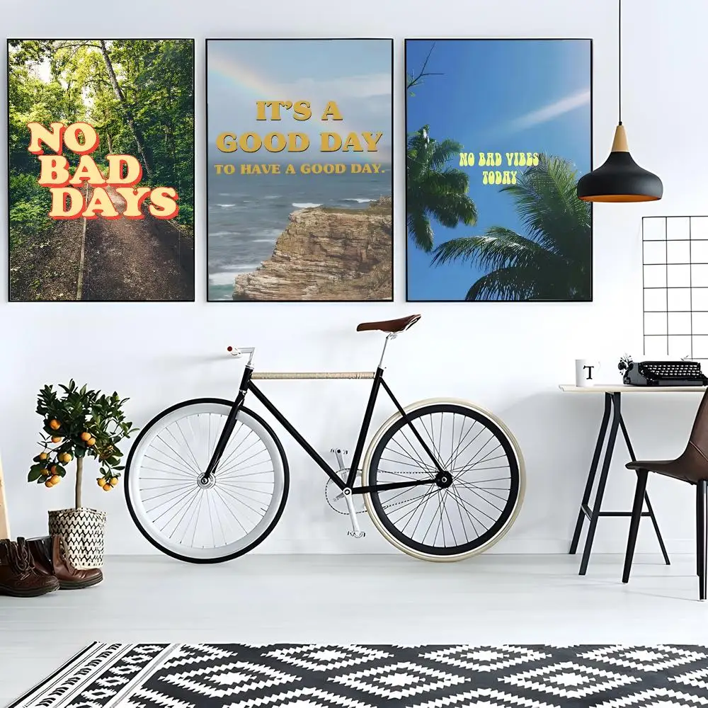 DAY artwork slogan No Bad Days Poster Modern Living Room Artwork & Beautiful Home Decor Style