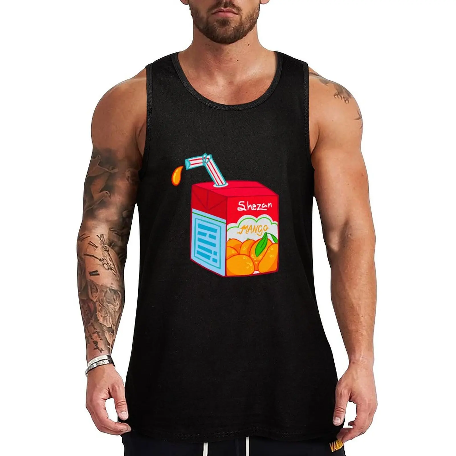 Shezan Mango Juice Box Tank Top Body man sleeveless vest men Working vest t shirt gym