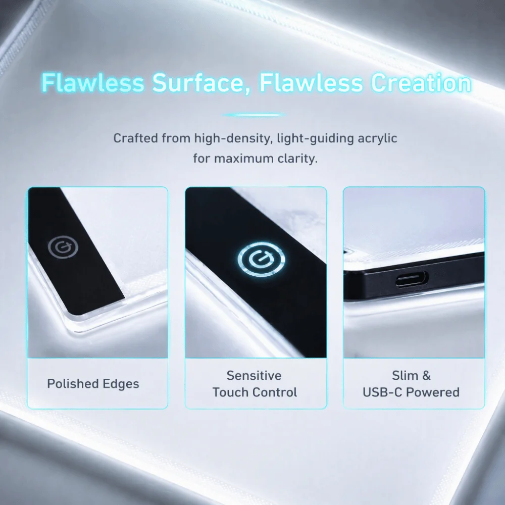 Three Level Dimmable Led Light Pad Eye Protection Brightness Adjustable Painting Pad A4/A5 Light-transmitting