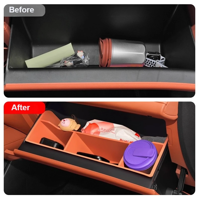 

For Changan Deepal S07 2023-2026 Car Co-pilot Glove Box Silicone Pad Passenger Seat Storage Box Partitioned Organizer Accessory