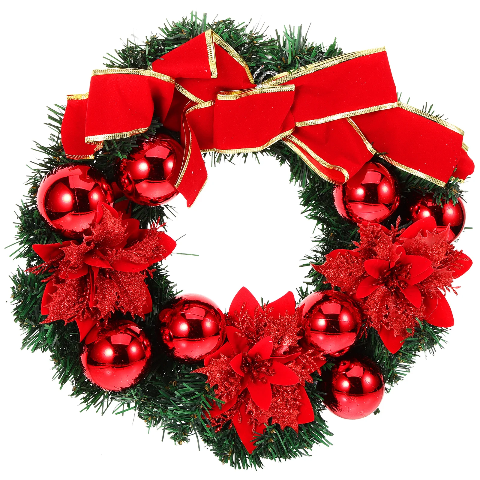 

1Pcs Christmas Wreath Hanging Decor Classic Garland Decoration Xmas Party Photo Prop Holiday Home Garden Xmas Hanging Ornament