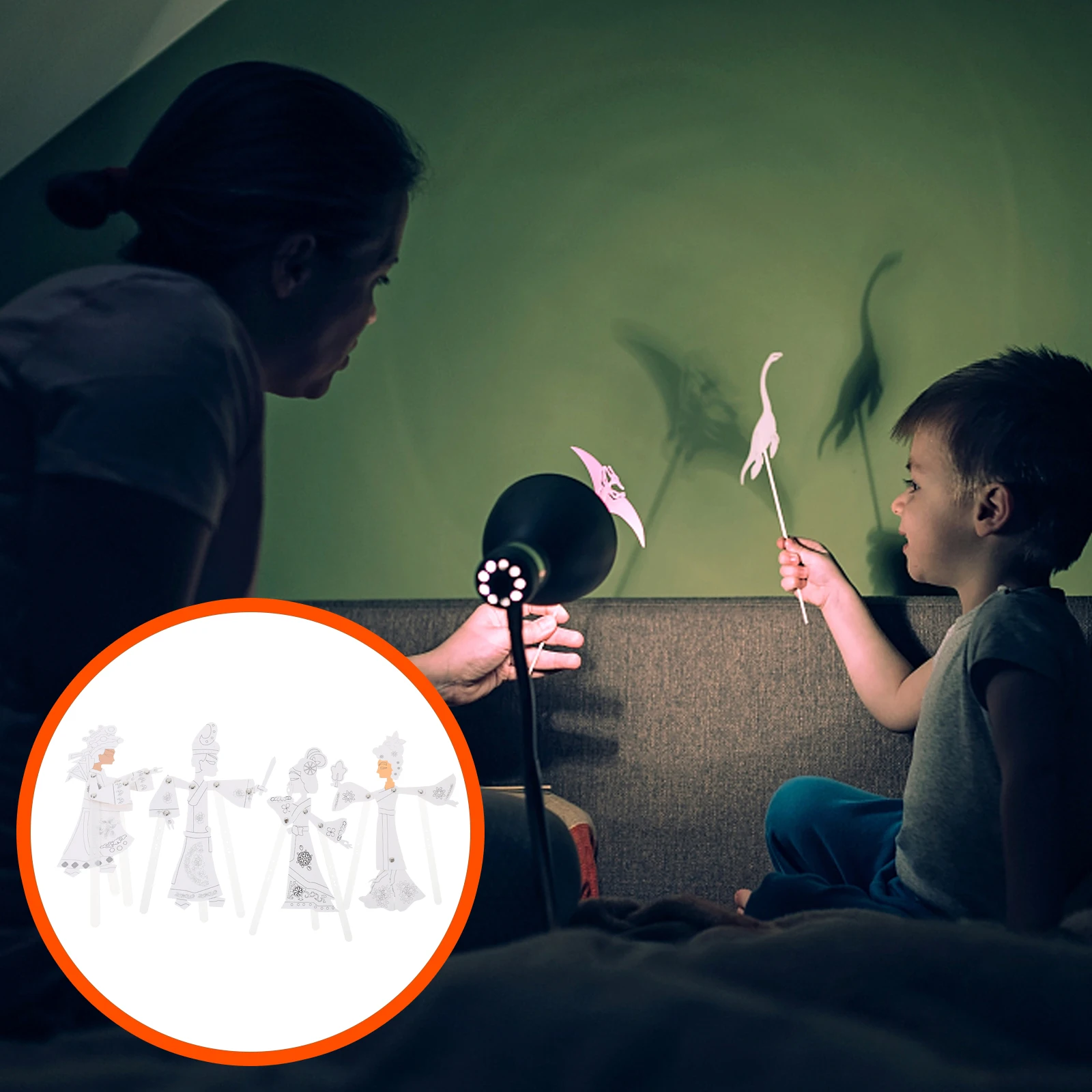 4 sets schaduw handwerk DIY Chinees traditioneel speelgoed Prestatie Prop Marionet Show Stage Play