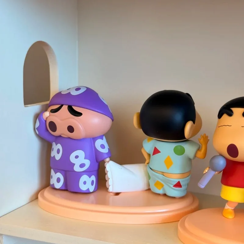 Novo original lápis shin-chan buriburizaemon ação caixa cega kasukabe mais forte cp figura conjunto kawaii anime presente crianças meninas