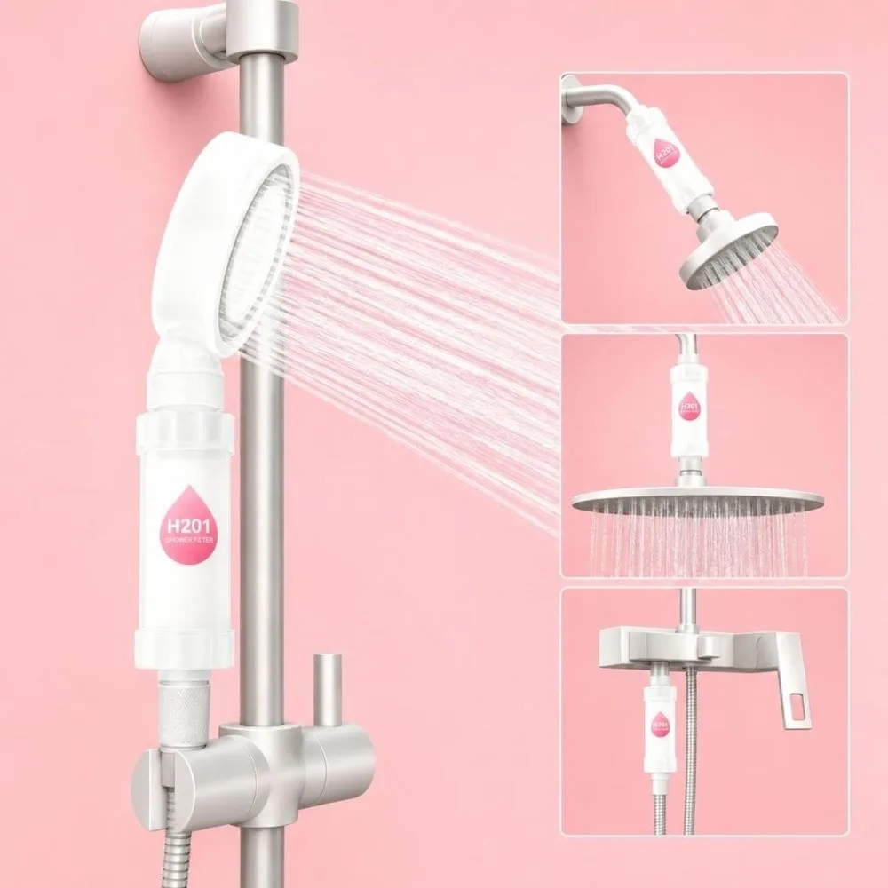 High Pressure Vitamin C Shower Head Filter Spa Grade Bathing Skincare Shower Purifier Lavender Anti-scaling Bathroom Accessories