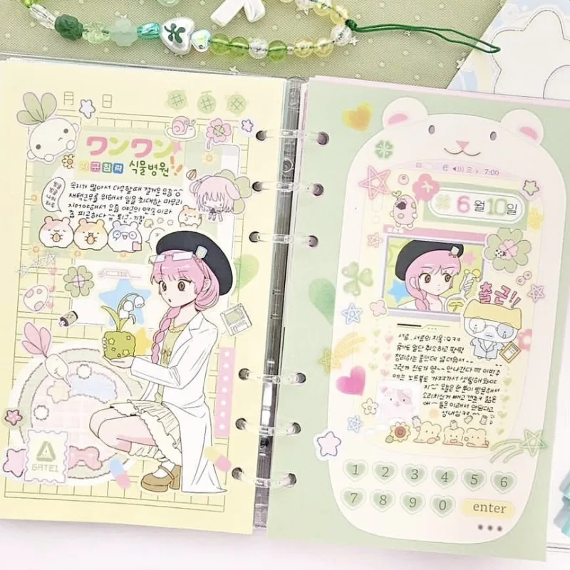 Cute Cartoon Girl Stickers Korea Anime Character Stickers Hand Account Phone Case Planner Diary Scrapbook DIY Decorative Sticker