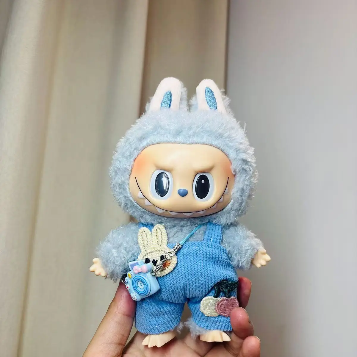 

Kawaii Clothes Set for Labubu 17cm Plush Dolls Outfit Accessories Plush Doll Clothes Heartbeat Macaron Party Dolls Clothing Set