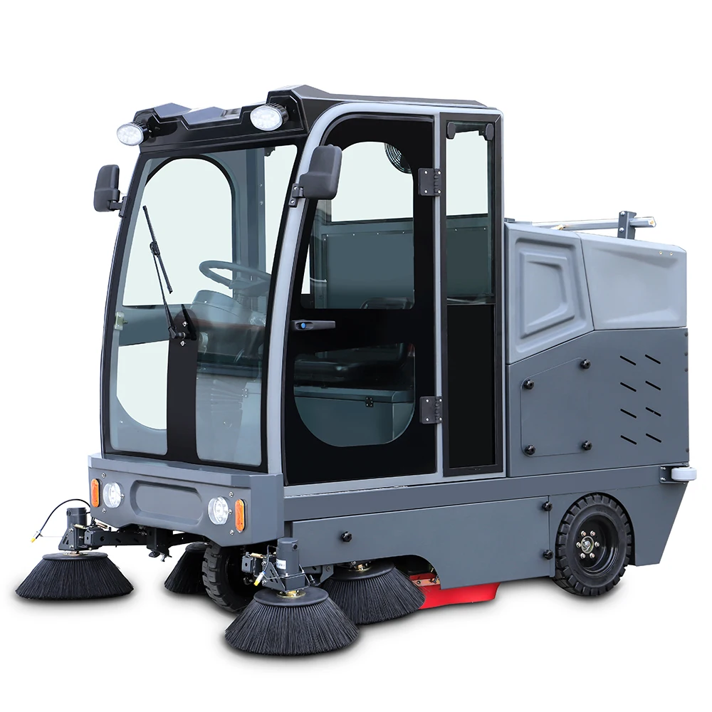 Full Closed Electric Auto-dumping Big Street Sweeper Car Ride On Road Floor Sweeper