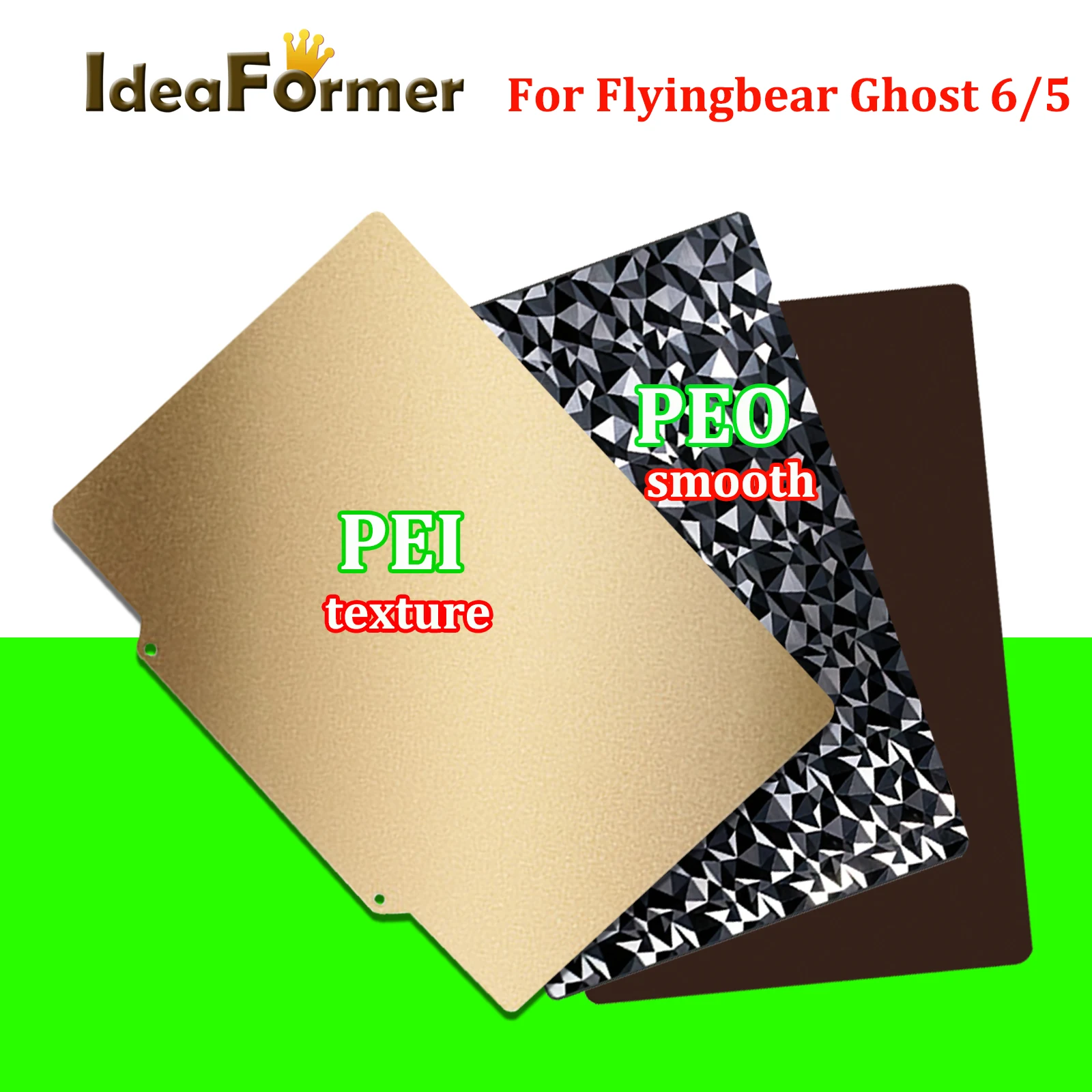 

For Flyingbear Ghost 6/5 Hotbed 230x257 Double Sides PEI+PEO Bulid Plate Magnetic Base PEI Coated Spring Steel Sheet 3D Printer