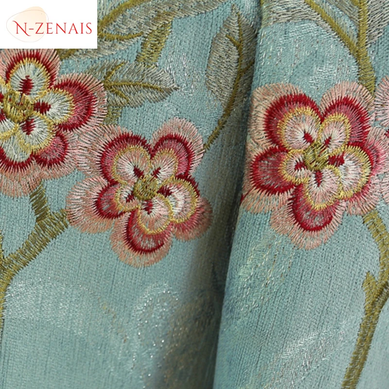 Custom  Size！！European Luxury Chenille Cashmere Embroidered Blackout Pastoral Curtains for Living Room Bedroom Dining Decor
