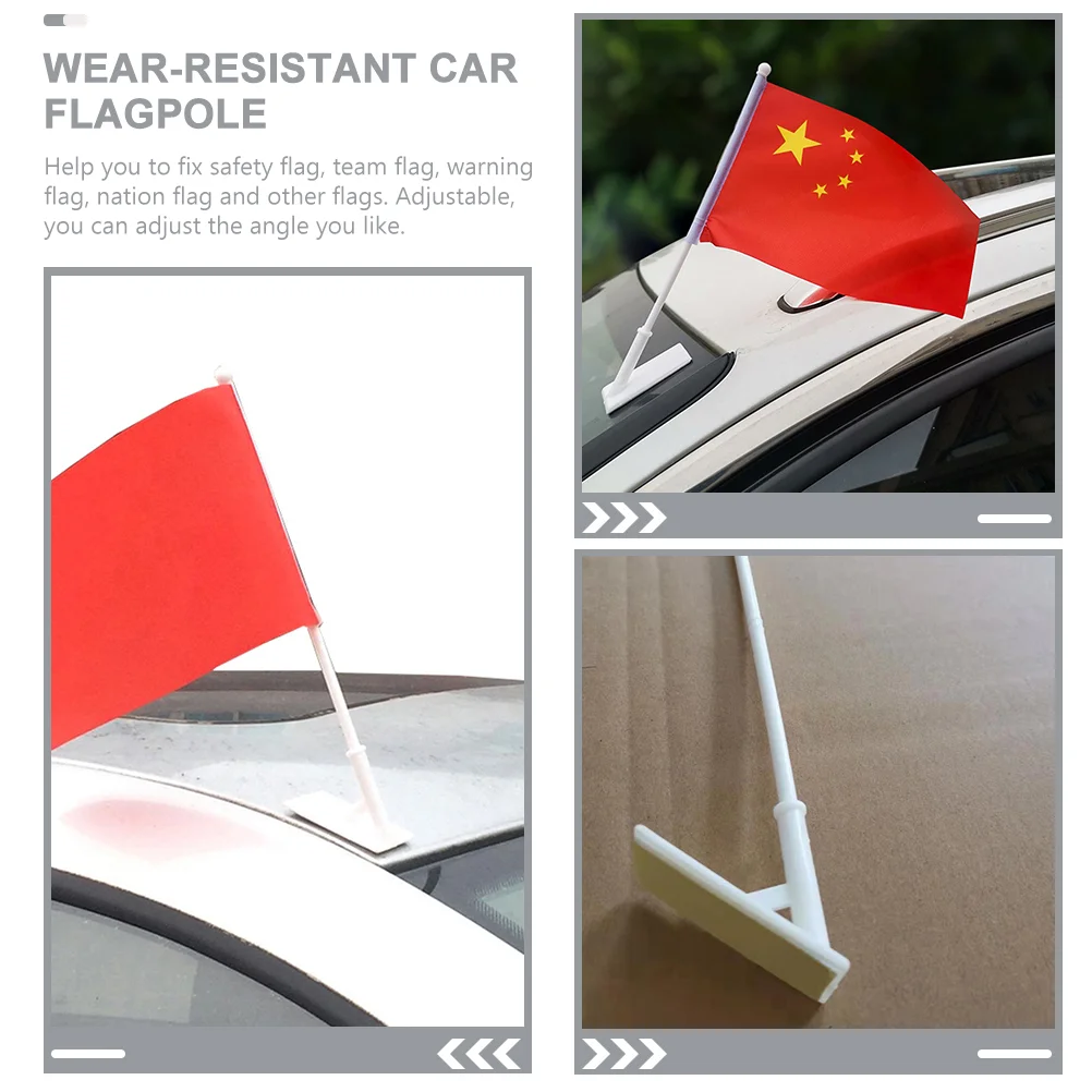 10 Pcs Detachable Car-mounted Adhesive Small Flag Flagpole Decorative Roof External 1pcs Travel Flags Pp Supplies