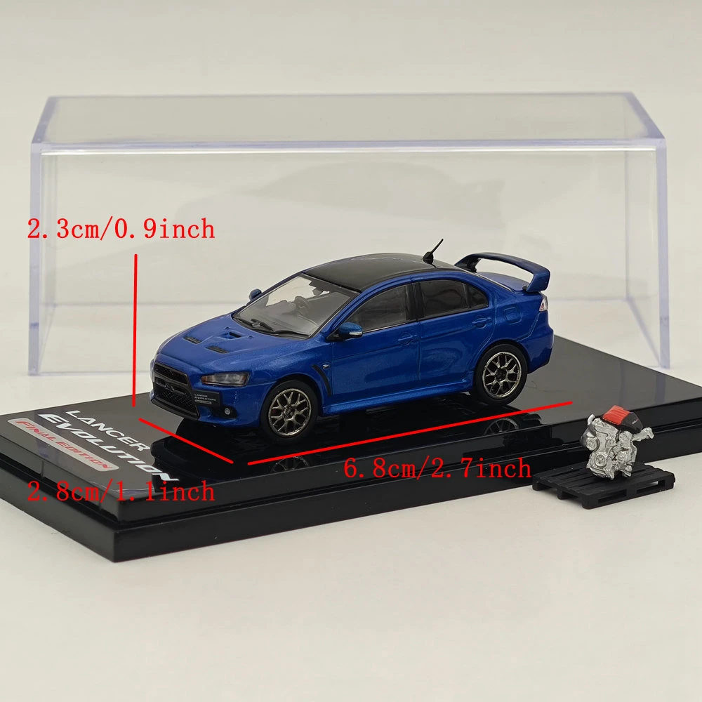 Hobby Japón 1/64 Lancer Evolution X edición Final con modelo de pantalla de motor iluminación azul (M) techo negro HJ 642053 Coche fundido a presión CBL