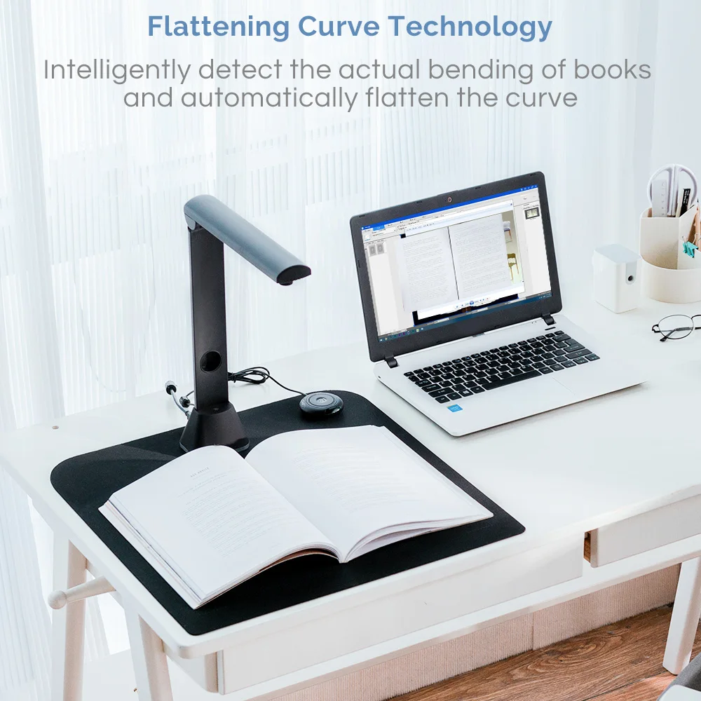 Portable autofocus OCR document scanner with 21MP HD pixels, scanning A3/A4, suitable for education and teaching