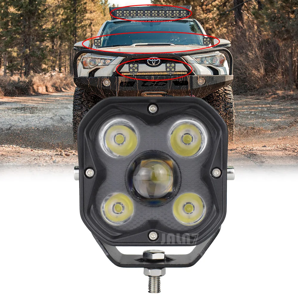 

3Inch LED Offroad Light Pods 50W 7500LM White Cube Spot Beam Motorcycle Wrangler 4x4 ATV UTV Pickup Truck Tacoma