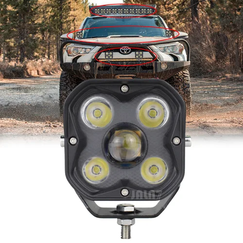 Imagen 1 del producto Cápsulas de luz LED todoterreno de 3 pulgadas 50W 7500LM haz de punto de cubo blanco motocicleta Wrangler 4x4 ATV UTV camioneta Tacoma