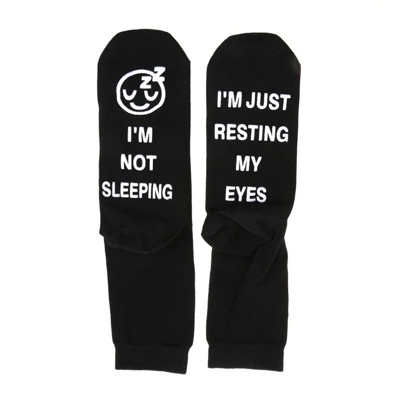 Funny Sayings Cotton Socks I Not Sleeping Just Resting Eyes Hosiery Gifts