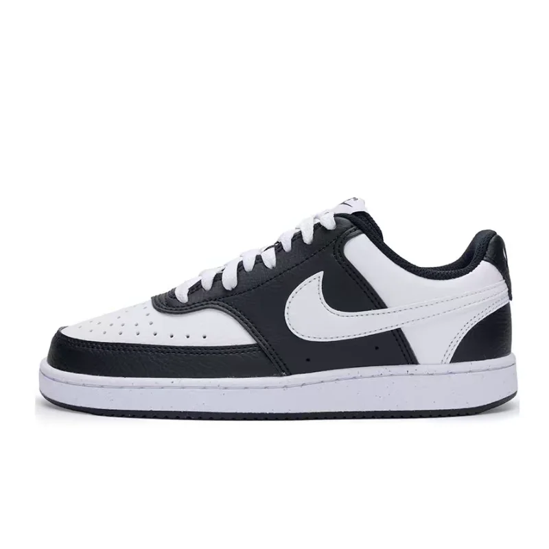 Nike Court Vision Black and White Colorblock Fashionable and Versatile Everyday Casual Low-Top Sneakers for Women DH3158-003