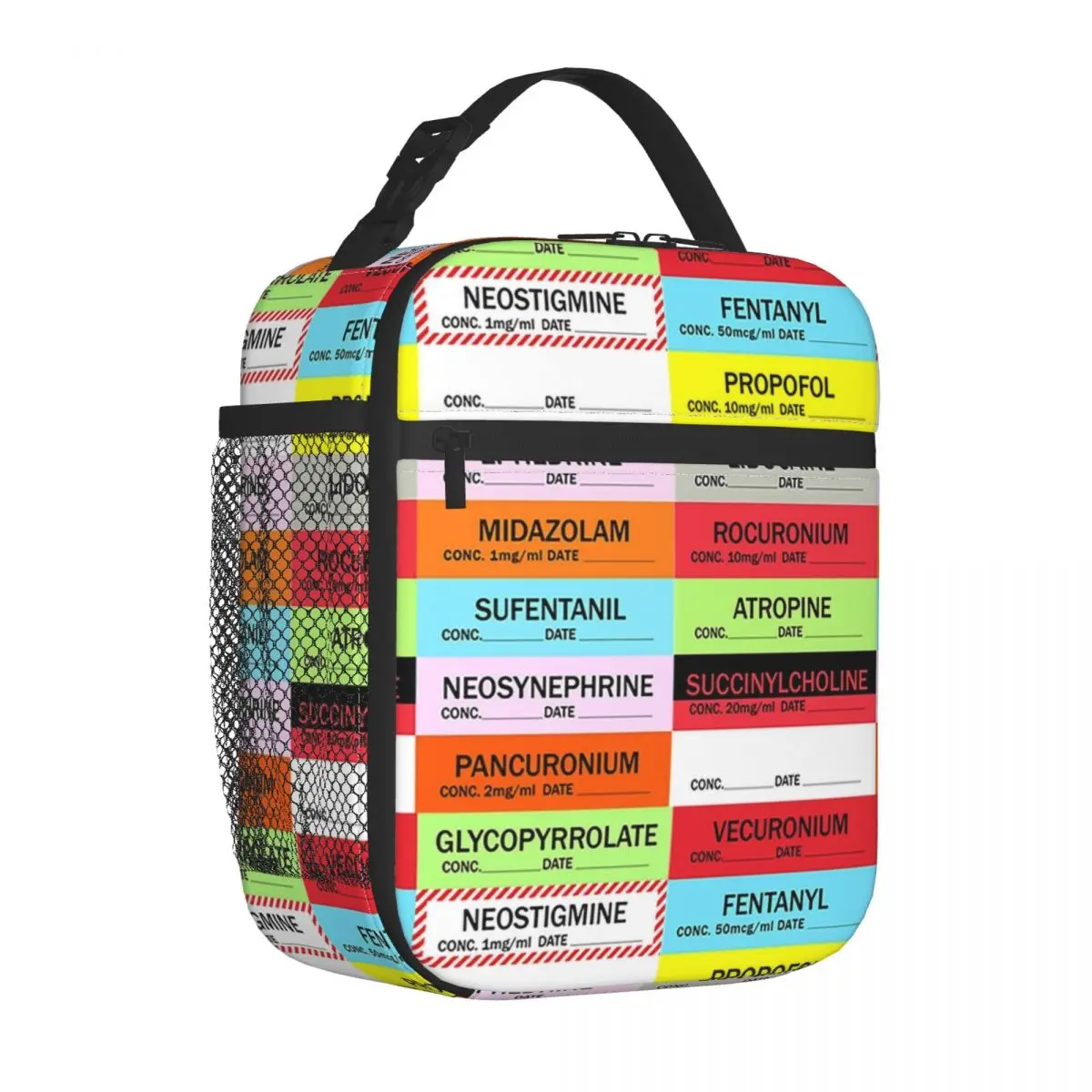 Anesthesia Medication Labels Insulated Lunch Bags for Picnic Doctor Nurse Medicine Resuable Thermal Cooler Lunch Box Women Kids