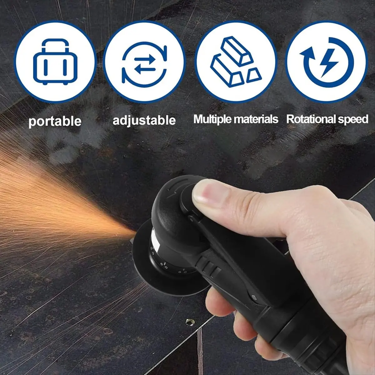 (PQWN) Pneumatic Chamfering Tool, 45 Degree Metal Deburring Trimming Chamfering Machine,Chamfering Machine Arc Edge Beveler Kit