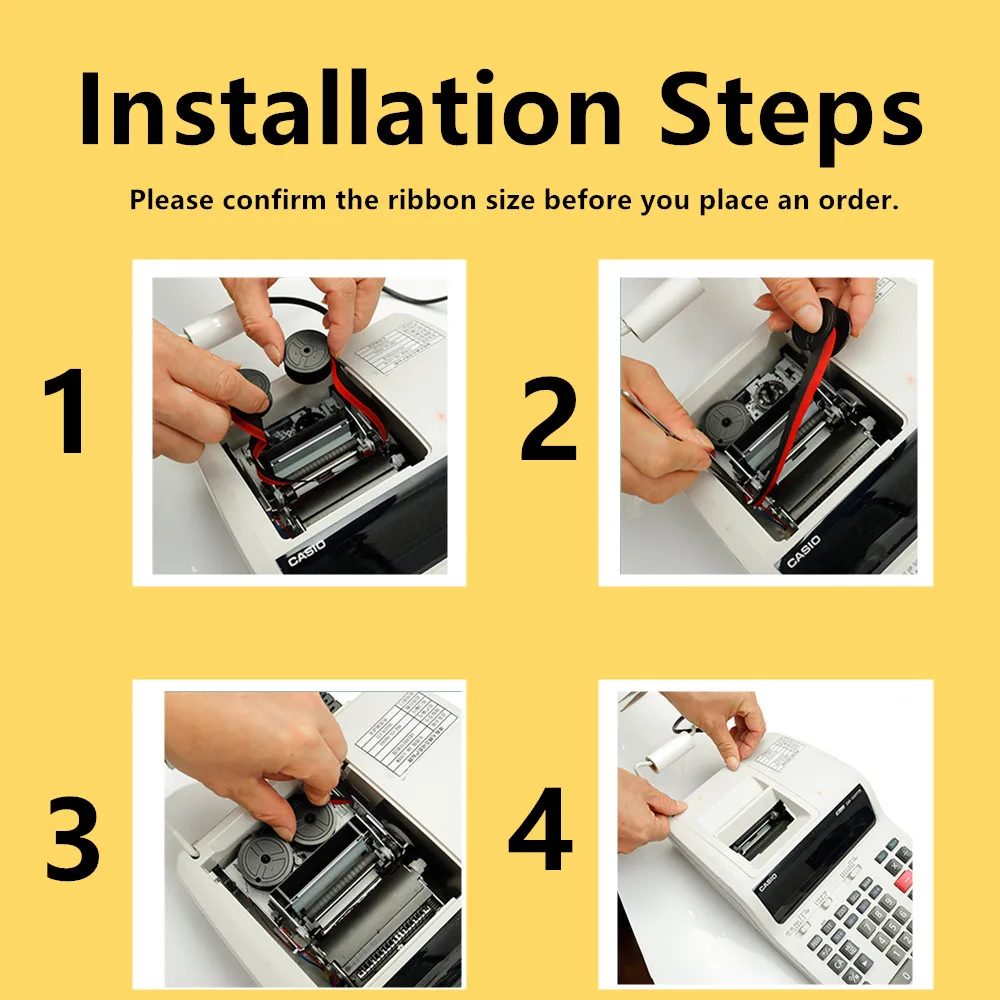 Universal Typewriter Carbon Ribbon Holder, Twin Spool Calculator Ribbon Adicionando Máquina, GR24BR, GR24, Preto ou Vermelho